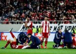 foto: GSP | Ciocnire violent?! » Sange pe Karaiskakis, in Olympiakos -Leverkusen