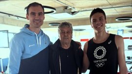 Mircea Lucescu, întâlnire de cinci stele cu David Popovici. Selec?ionerul i-a întrerupt antrenamentul campionului (…)