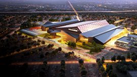 Stadionul uria? care se construie?te pe locul unei foste fabrici. Valoarea investi?iei ajunge la 2,4 miliarde de dolari