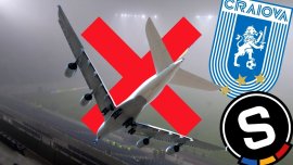 Cehii, bloca?i în Craiova?! Avionul juc?torilor de la Sparta Praga nu a putut s? aterizeze ?i a fost redirec?ionat. (…)
