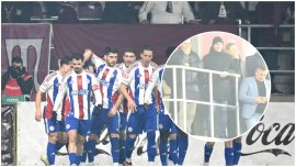 Fiul afaceristului acuzat c? a b?gat Rapid în faliment, din nou în Giule?ti. Cum a fost surprins în loj?. Foto