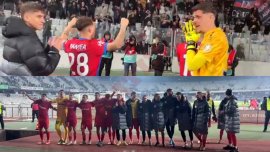 S?rb?toarea „ro?-alba?trilor” dup? U Cluj – FCSB 0-2. Daniel Bîrligea s-a dus direct la iubita sa. Foto