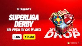 (P) Super Drop marca Superbet la Marele Derby: cot? 2.00 pentru un gol marcat!