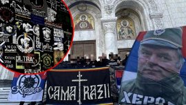 Banner scandalos afi?at de români la Belgrad! Bosniacii, scârbi?i de mesajul preg?tit de ultra?ii lui Dinamo: (…)