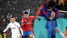 Imaginea serii pe Arena Na?ional?! Juc?torul lui Dinamo a dat autograf pe tricoul FCSB dup? derby. Foto exclusiv