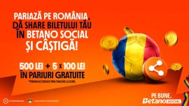 (P) Hai România pe Betano Social! D? share ?i câ?tig? 500 Lei Pariu Gratuit! Pe Bune!