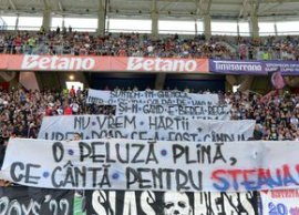 Mesajul afi?at de peluza FCSB-ului la meciul cu CFR Cluj din Supercupa României