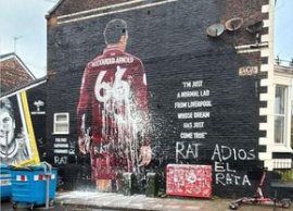 Pictura mural? a lui Trent Alexander-Arnold a fost vandalizat? înainte de Liverpool - Real Madrid
