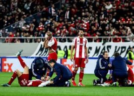 Ciocnire violent?! » Sânge pe „Karaiskakis”, în Olympiakos -Leverkusen
